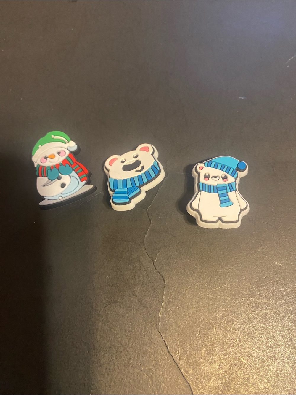 Cute Winter Animal Stickers - Snowman & Polar Bears, Blue/Green/Red